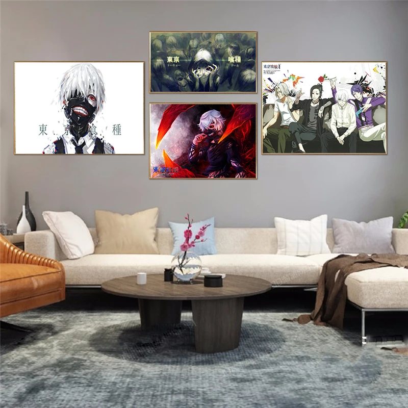 Японский Аниме Tokyo Ghoul бумажный плакат для кафе Креативные обои украшения