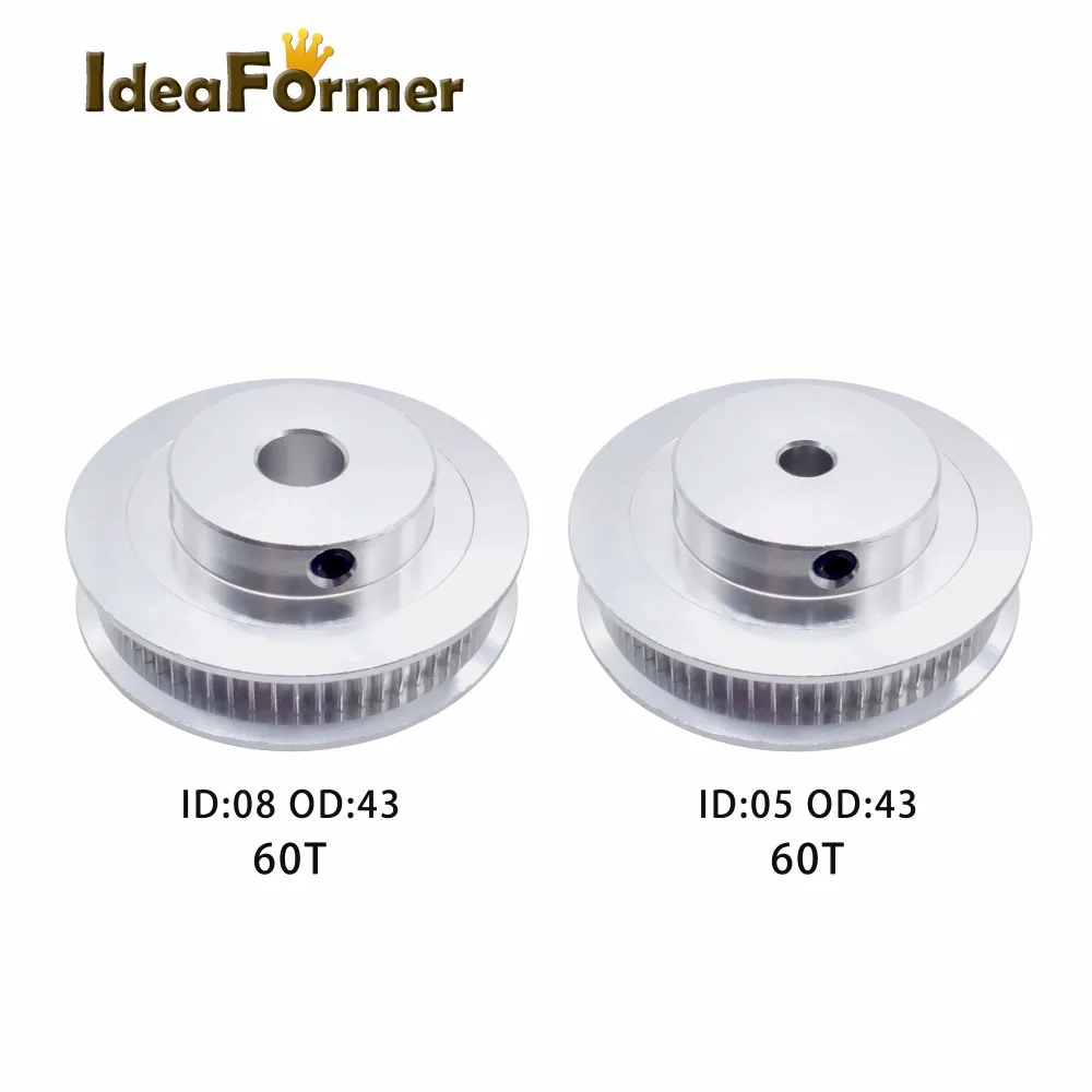 GT2 20 teeth Timing Pulley 16 30 36 40 60 Aluminum Bore 5mm 8mm fit in belt Width 6mm 3D Printer | Компьютеры и офис