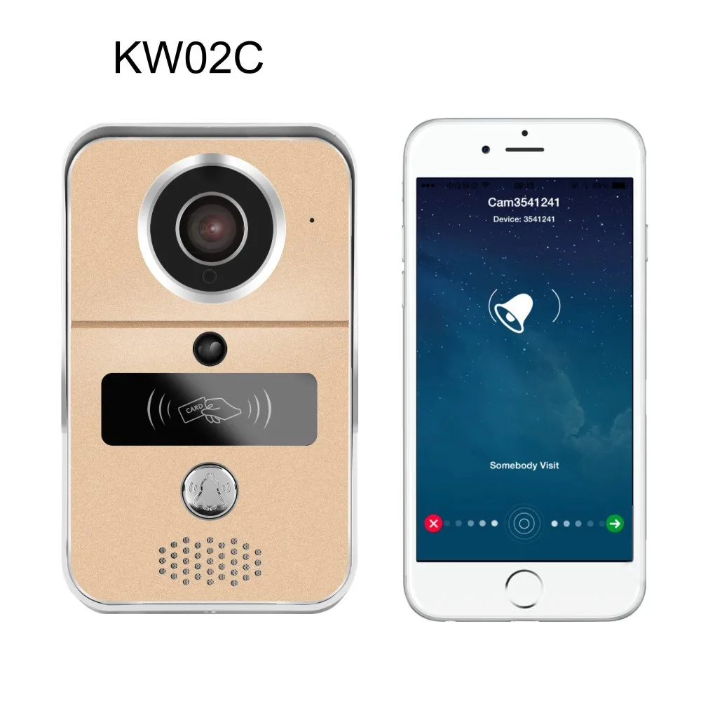 KW02C умный дом Android iphone видео Wifi unclock видео камера телефон дверной звонок Поддержка умный замок беспроводной ключ карта