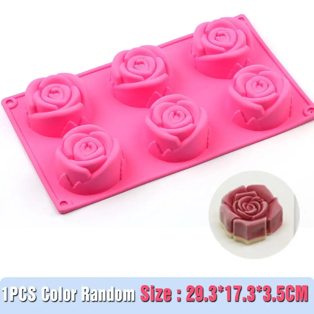

NEW Flower Rose Shape Silicone Soap flower cake bakeware tool muffin cupcake jello pudding ice mould pastry biscuit baking
