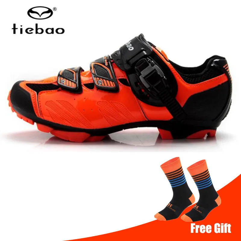 add socks Tiebao велосипедная обувь SPD педали профессиональная MTB горный велосипед спортивная велосипедная обувь самоблокирующаяся обувь для езды на велосипеде кроссовки - Цвет: add socks