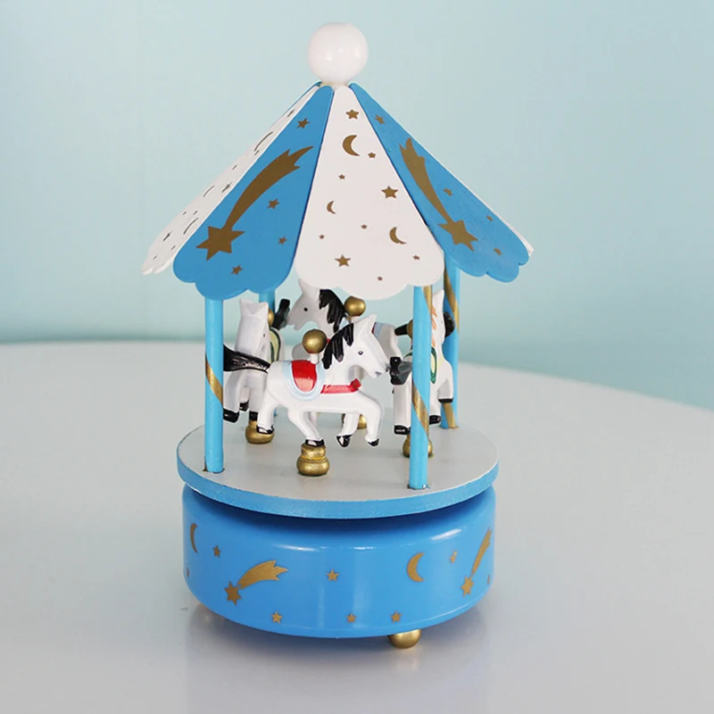 Простая деревянная музыкальная шкатулка Merry Go Round Carousel креативная домашний декор