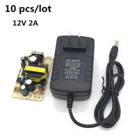 10 pcslot 100 240v ac to dc power adapter supply charger adaptor 12v 2a us plug 5 5mm x 2 5mm for switch led strip lamp