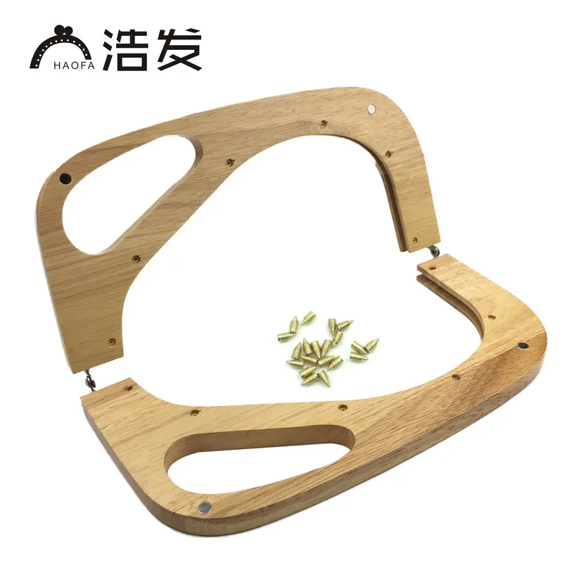 HAOFA 2018 New Arrive 25cm Wooden Bag Frame Handbag Frames Accessories For Bags Evening Wood Handle | Багаж и сумки