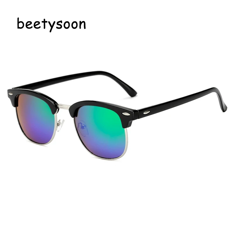 BeetySoon 2018 классические Для мужчин половина Frame солнцезащитные очки Мода Круглый