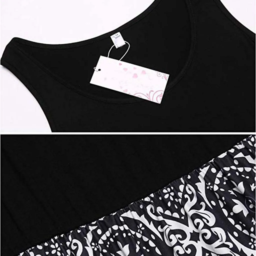 Женское Макси платье большого размера с круглым вырезом летнее без рукавов