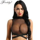 Топ женский, сетчатый, прозрачный, без рукавов, на застежке-молнии