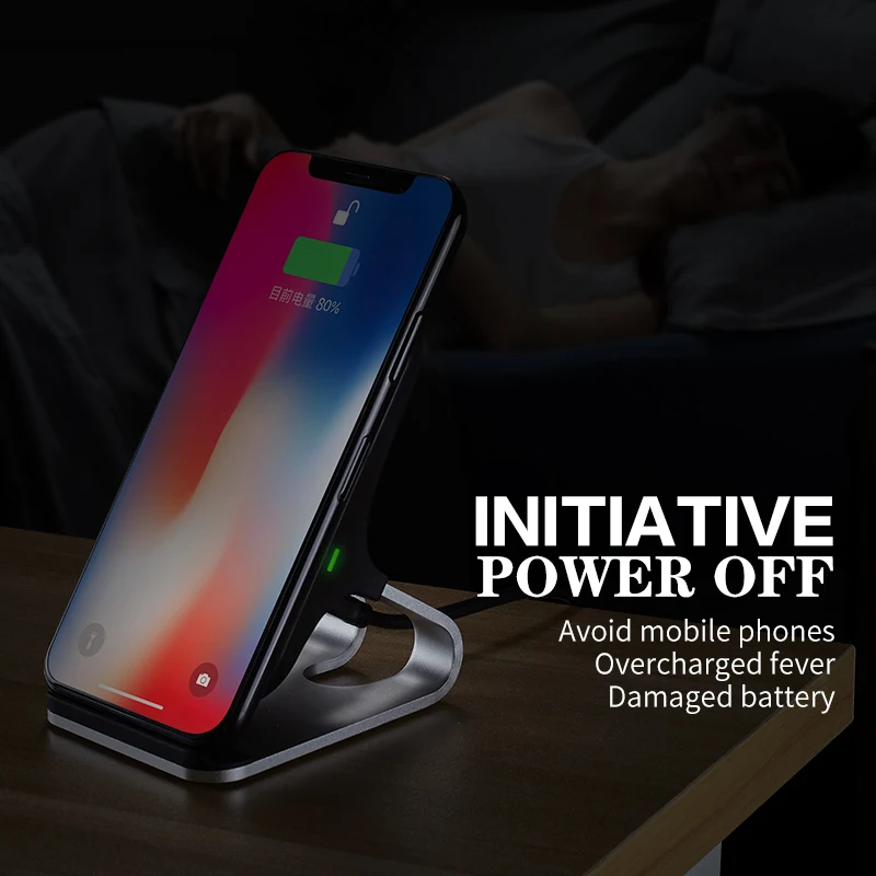 Беспроводное зарядное устройство Qi 10 Вт для iPhone Xs Max Xr X Samsung S10 S9 интеллектуальное