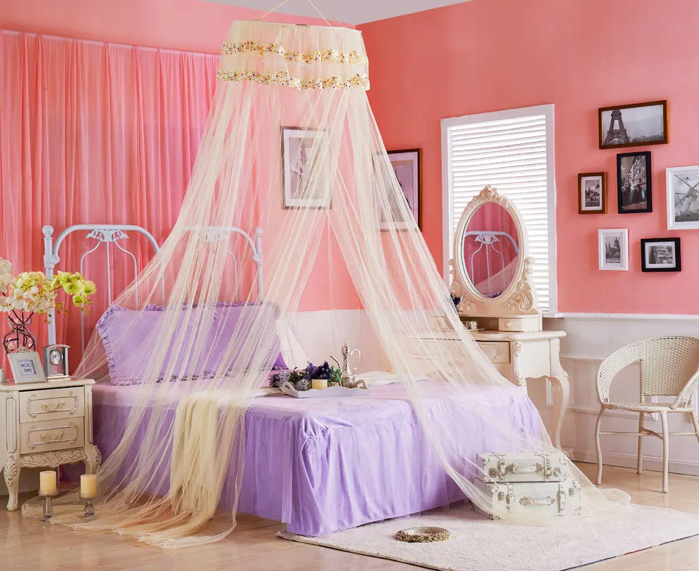 Элегантная круглая подвесная купольная москитная сетка принцесса насекомое