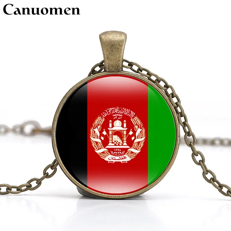 Afghanistan-Bronze Canuo, мужской кулон в форме флага, ожерелье, Западная Азия, страна ОАЭ, Оман, Джордан, любовь в родном городе, мужские, Женские Ювелирные изделия - Окраска металла: Afghanistan-Bronze