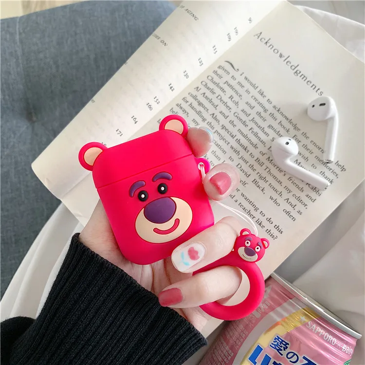 Для Airpods чехол Чехол для наушников с милыми мультяшками Чехлы Apple 2 милый розовый