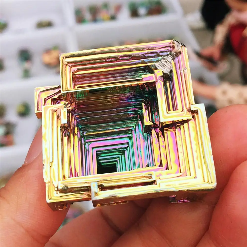 1 шт. 100% натуральный камень украшение из висмута металлический кристалл красивый
