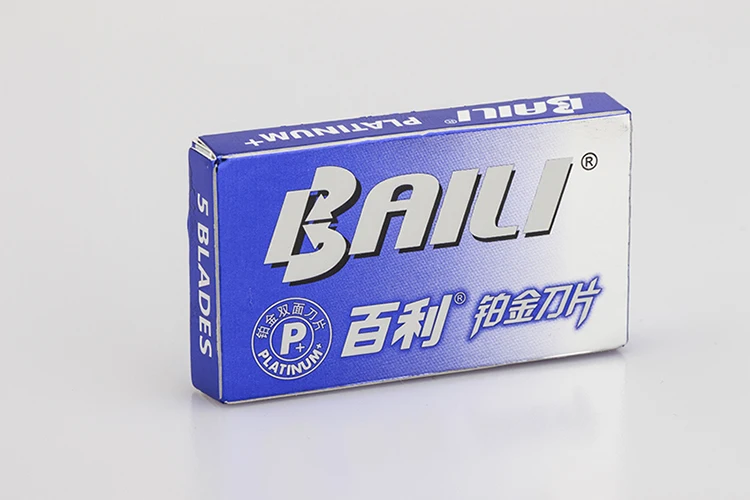 BAILI, 10 шт., Мужская Парикмахерская, суперострое бритвенное лезвие, лезвия, двойной край, платина, нержавеющая сталь, для бритья бороды, волос, BP007Ax2
