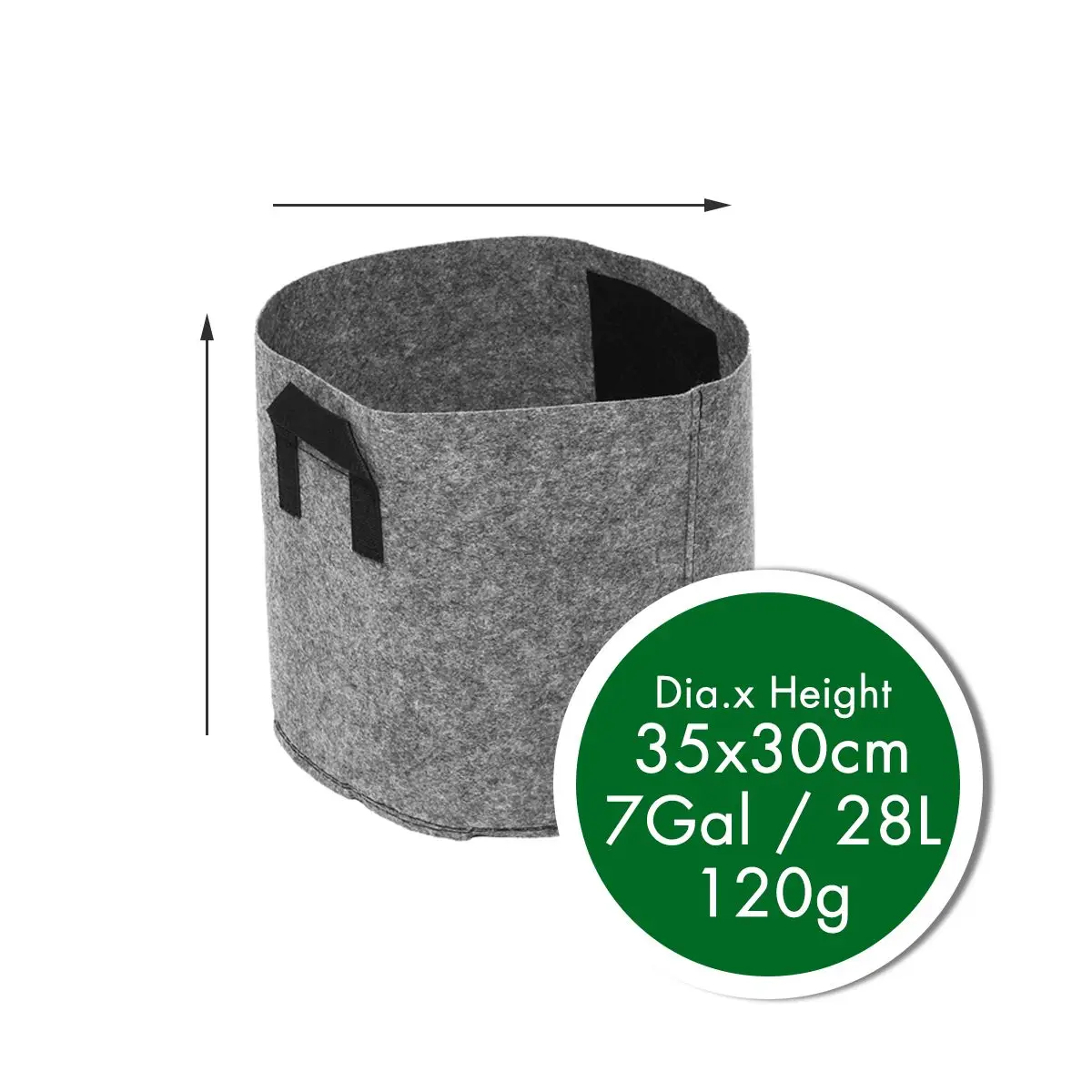 7gallon 35x30 Нетканый Войлок 1-30 галлонов ткань для выращивания сумки дышащие горшки для цветов корень мешок контейнер завод умные горшки с ручками сад Су - Цвет: 7gallon 35x30