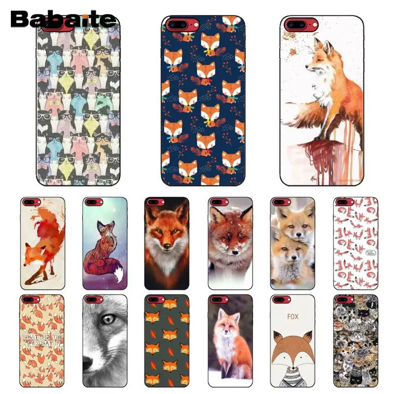 Мягкий силиконовый чехол для телефона Babaite Animal More Cute Fox cat из ТПУ Apple iPhone 8 7 6 6S Plus X XS