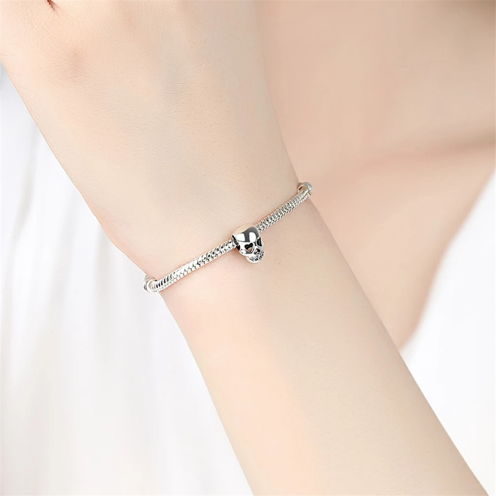 100% Серебро 925 пробы Специальный череп бусины Fit Pandora талисманы оригинальный