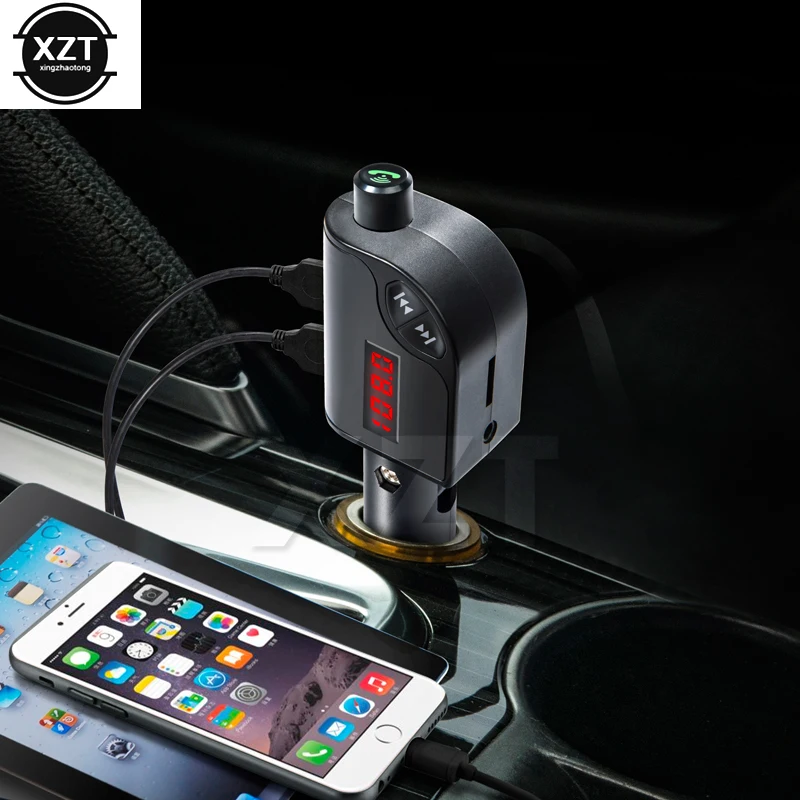 1 шт. автомобильное беспроводное зарядное устройство с FM радио 2 USB порта|usb kit|usb