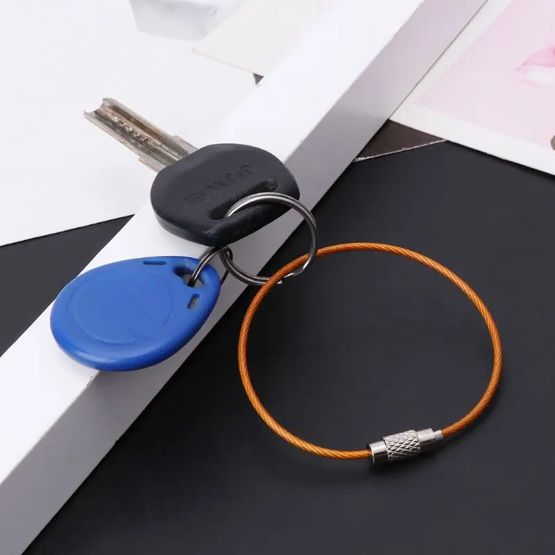 Colorful Stainless Steel Wire Keychain Cable Key Ring Chain Outdoor EDC Luggage Tag Loop Rope New Arrival | Игрушки и хобби