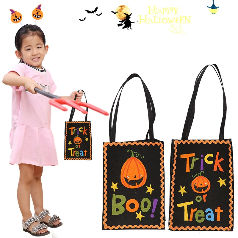 

2018 Новые 2 шт нетканые тканевые сумки для Хэллоуина милые с рисунком тыквы хэллоуин яркие сумочки для вечеринки Подарки для детей