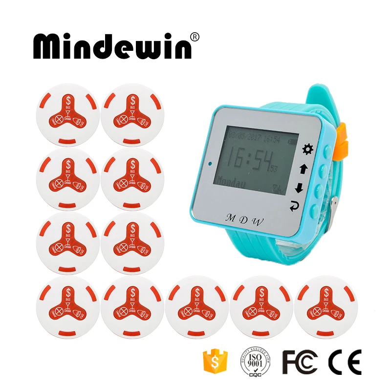 Беспроводная система звонков в ресторане 10 шт. водонепроницаемая кнопка вызова M