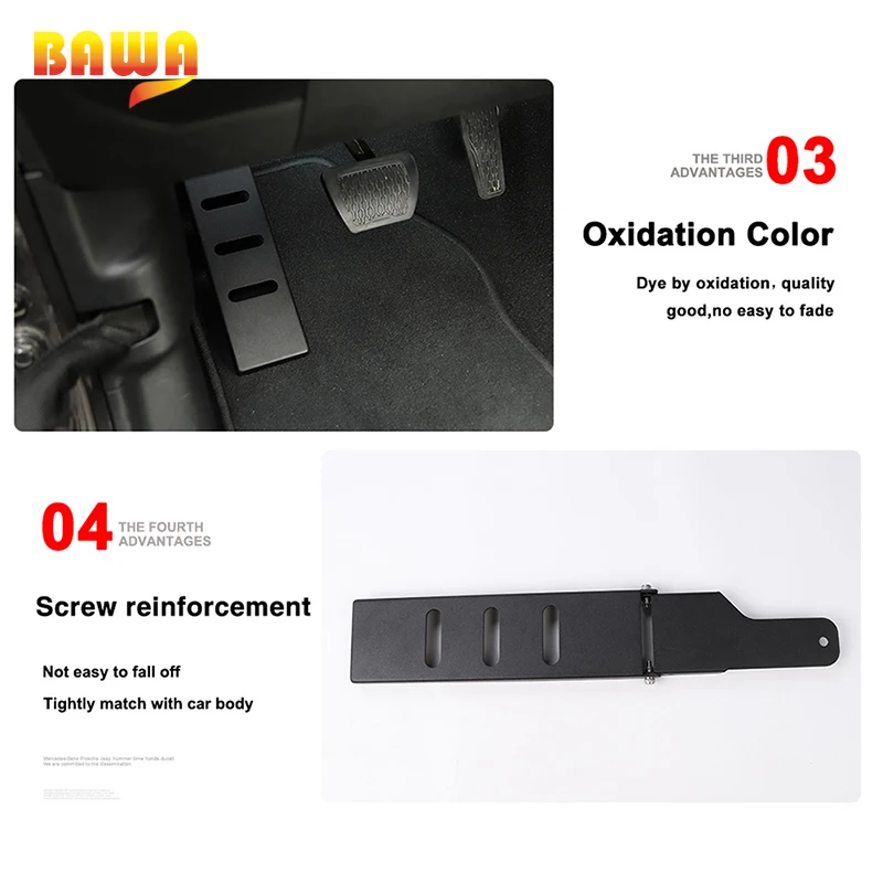 

BAWA Aluminum alloy Pedals for Jeep Wrangler JL 2018 Left Foot Rest Pedal Accessories for Jeep Wrangler jl