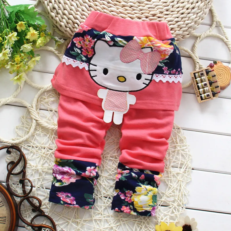 ST3064 new 2015 fashion girl pants spring-autumn kids jenas cloth children baby trousers bear child gift | Мать и ребенок