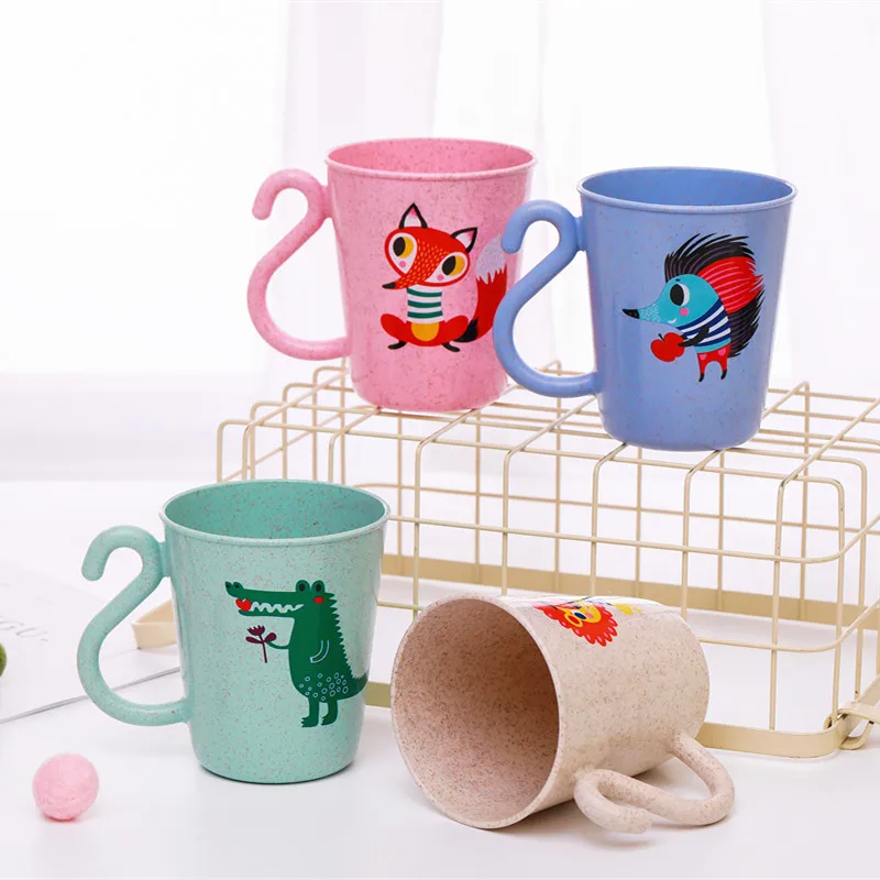 Мультфильм Стиральная чашки творческих детей Чистка пшеничной соломы PP