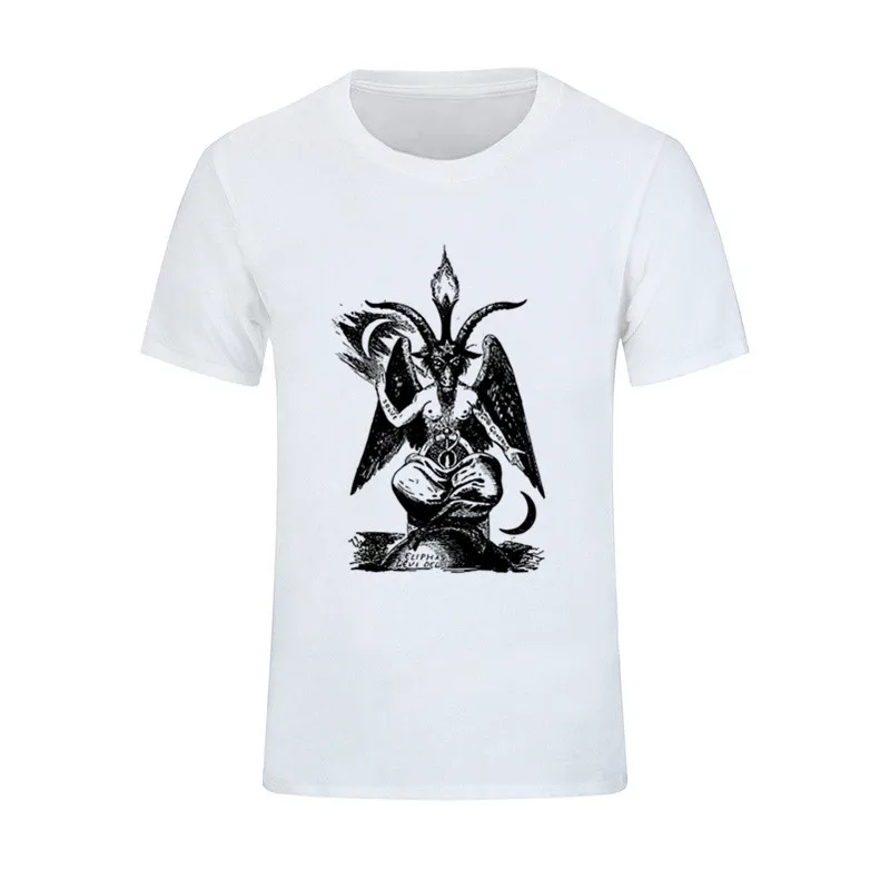 Дешевая цена Crewneck мужская одежда уникальные мужские футболки Baphomet хлопковая