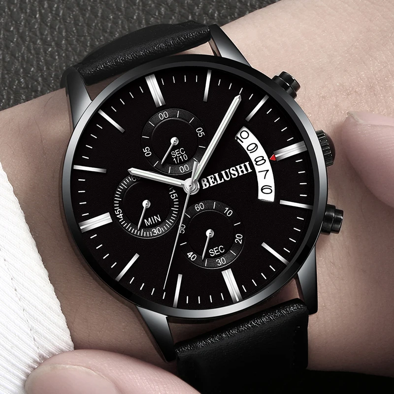 Мужские кварцевые часы полностью стальные Топ бренд роскошные мужские модные