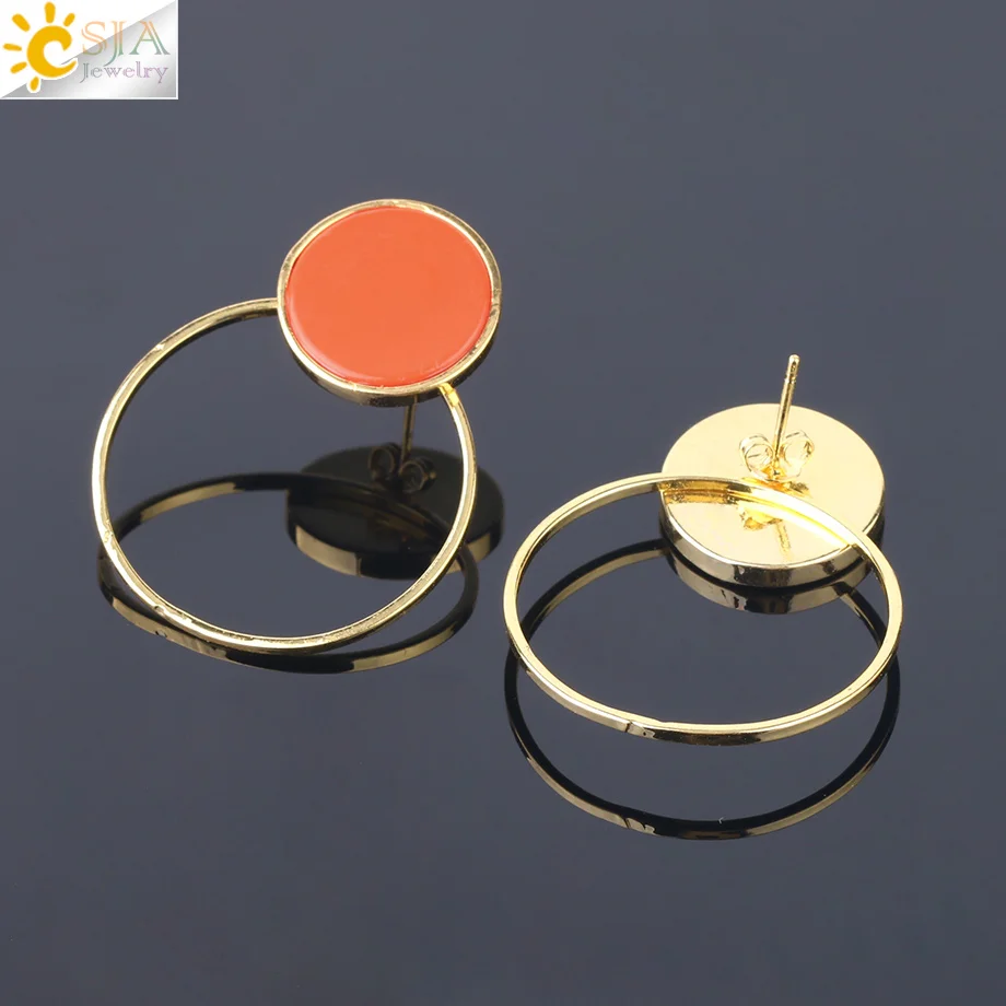 Женские серьги гвоздики CSJA Винтажные из натурального камня лазурита