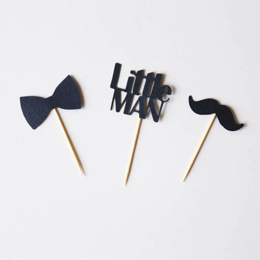 Топперы для капкейков Little Man оформление оформления детской вечеринки топперы с