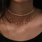 Tocona богемное геометрическое ожерелье с подвеской Стразы многослойное ожерелье-чокер с цепочка с золотыми бусинами ошейник для женщин ювелирное изделие 6655