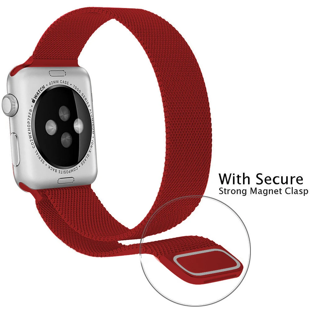Ремешок для Apple Watch 38 мм 40 мм 42 мм 44 мм, Миланская Петля из нержавеющей стали, сетчатый Спортивный Браслет, магнитная застежка для iWatch серии 1/2/3/4