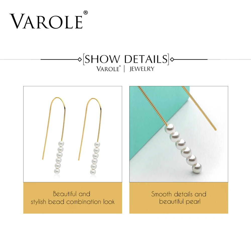 VAROLE груша висячие серьги золотистые из нержавеющей стали свисающие для женщин с