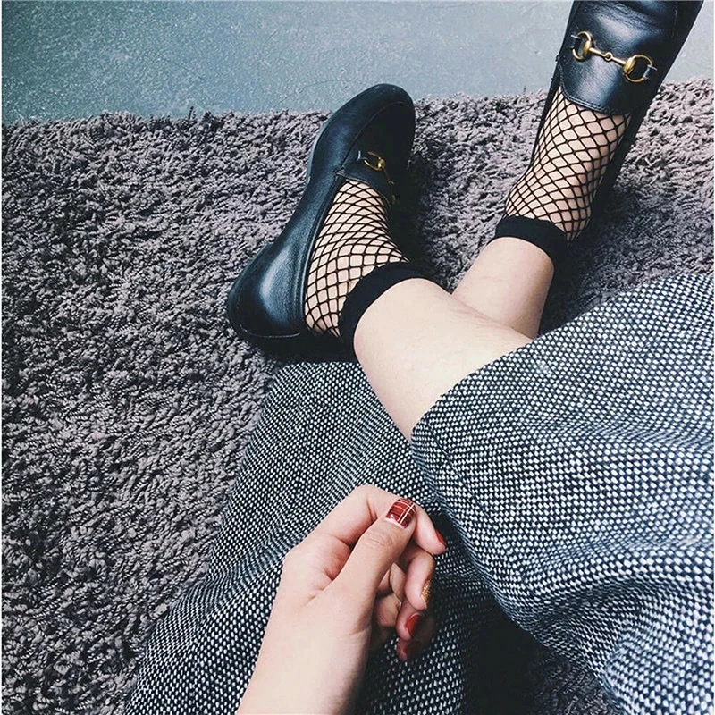 Женские сетчатые носки до колена кружевные короткие с сеткой сексуальные летние