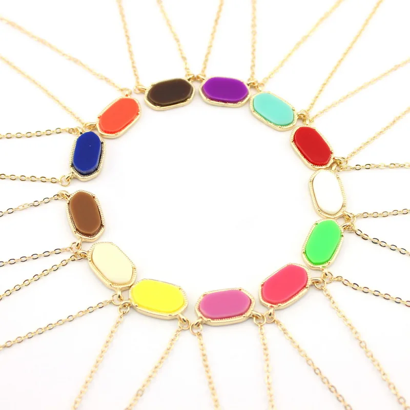 

Brand Designer Inspired Mini Oval Collar Pendant Necklace for Women Small Oval Pendant Necklace