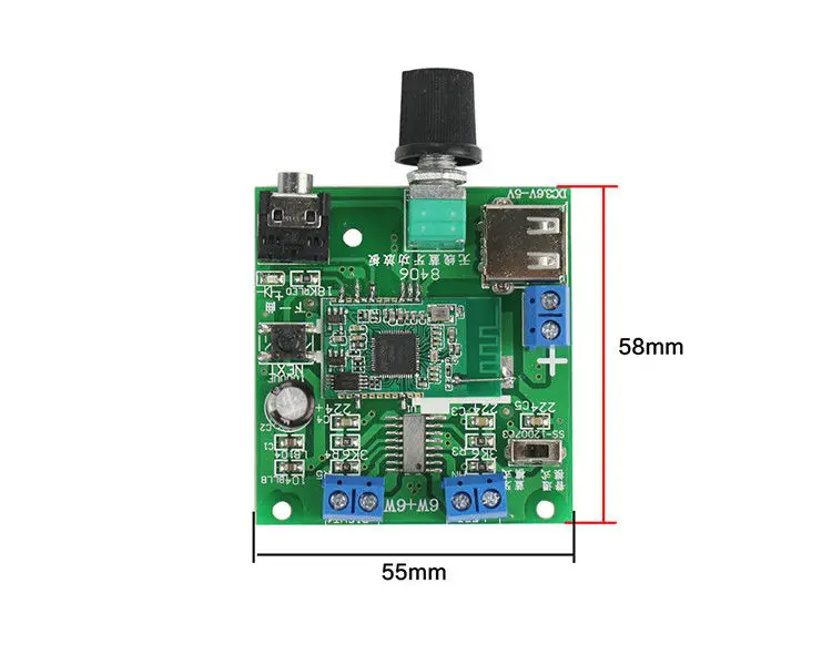 6 Вт + беспроводной Bluetooth усилитель мощности Беспроводная аудио Плата класса D USB AMP