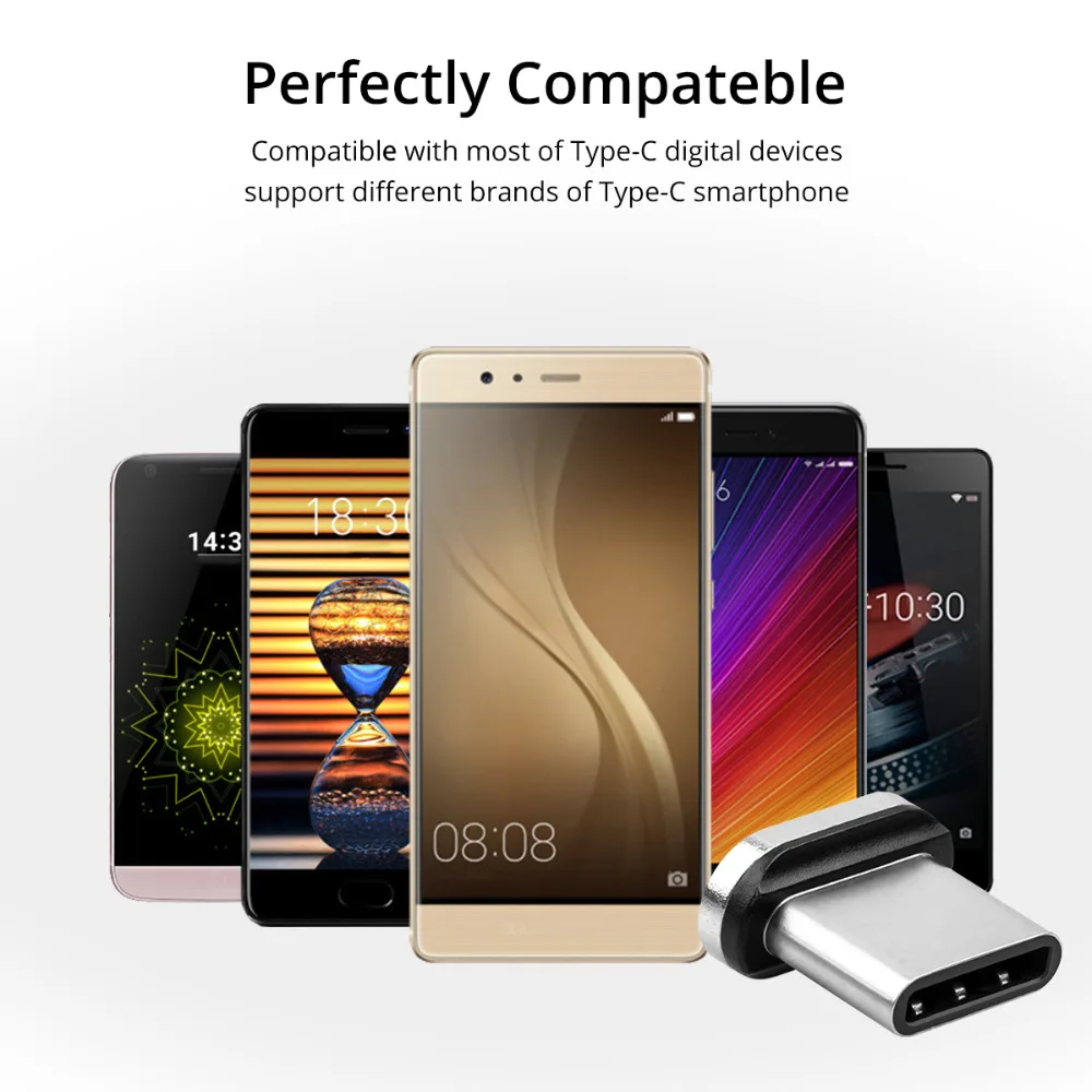 Магнитный кабель FONKEN usb type C для быстрой зарядки, магнитный кабель USB C для синхронизации данных, кабели для телефонов, быстрая зарядка, светодиодный шнур для мобильных телефонов type-C