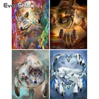 Evershine Алмазная мозаика полный набор Алмазная картина с изображением волка животное Вышивка крестом Комплект Алмазная вышивка полная дрель дисплей Девушка Продажа