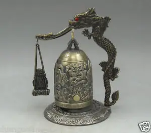 FREE SHIPPING SUPERB DECORATED HANDWORK-COPPER CARVED DRAGON wonderful bell STATUE Buddha Garden Decoration 100% Bronze | Дом и сад