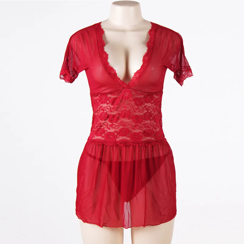 Женская кружевная ночная сорочка большие размеры M XL XXXL 5XL|pyjama dentelle|sexy robenightdress sexy |
