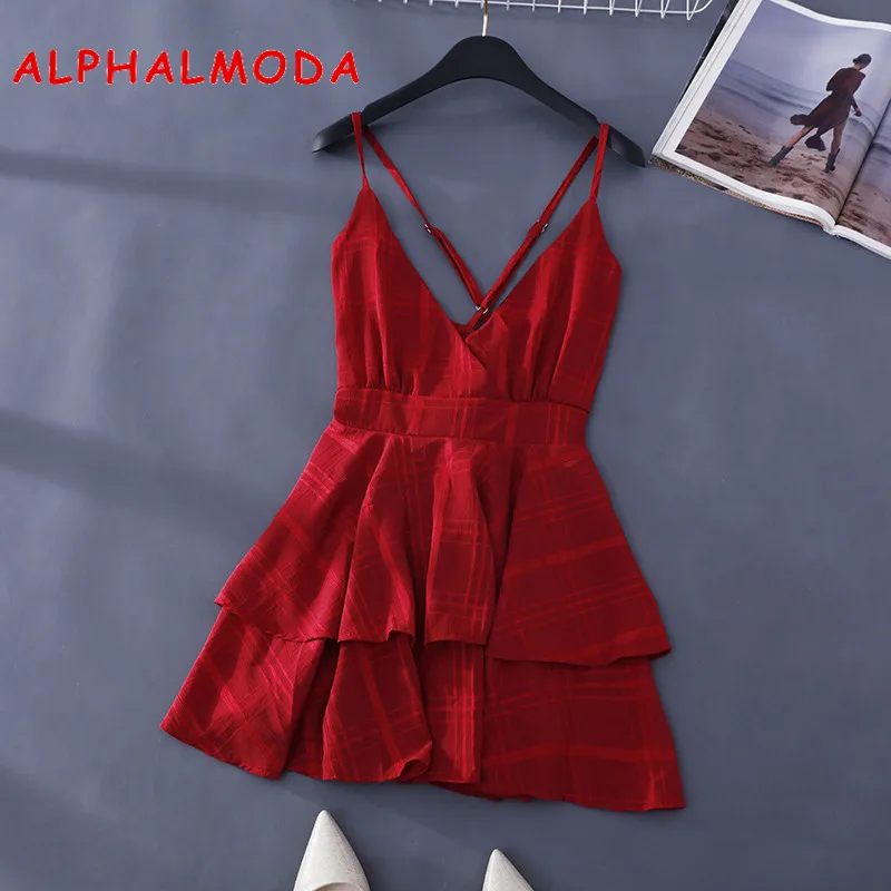 ALPHALMODA лето 2019 праздничный пляжный костюм с открытой спиной высокая талия