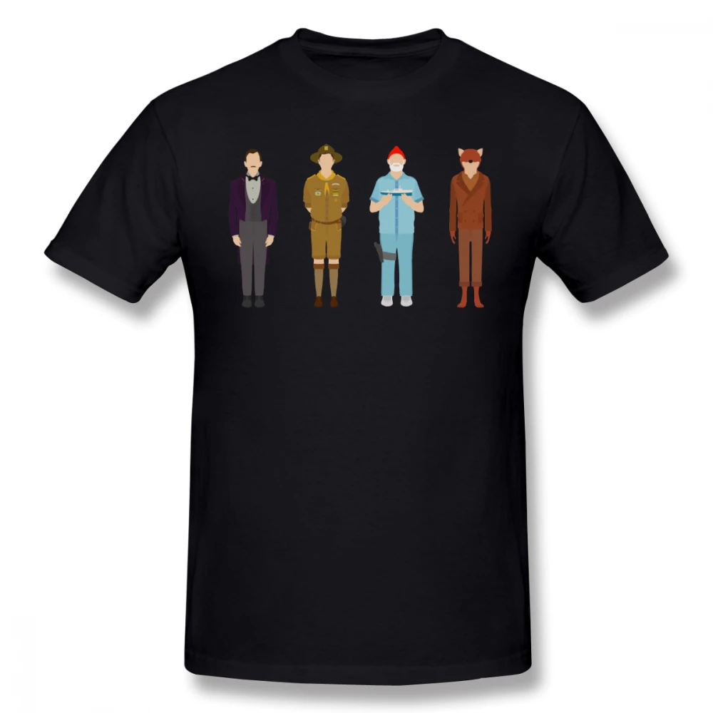 Wes Anderson T Shirt Collection T-Shirt Cotton Mens Tee Short Sleeve Big Graphic Cute Beach Tshirt |