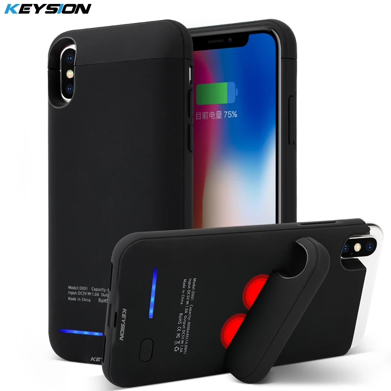 Портативный зарядный чехол KEYSION для iphone X внешний аккумулятор 4000 мАч зарядного