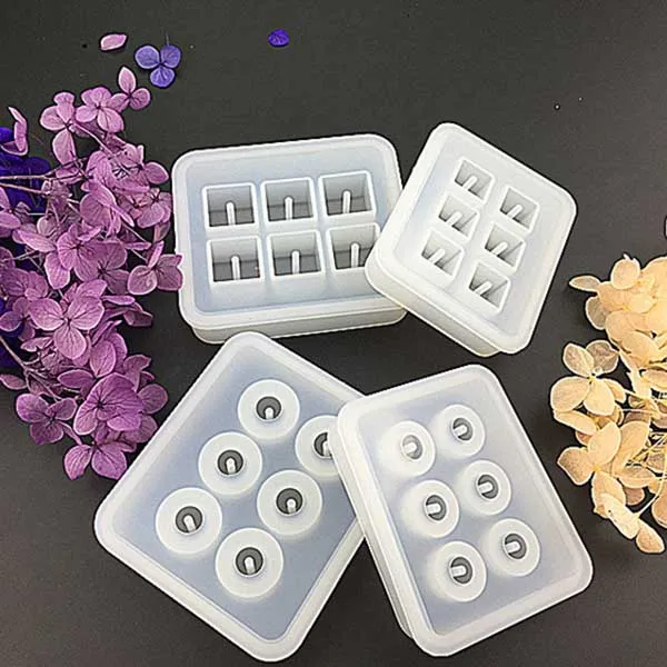 4Pcs Round Square Silicone Bead Mold Mould with Hanging Holes for Jewelry Pendant Bangle Bracelet Making DIY Hand Craft T | Украшения и