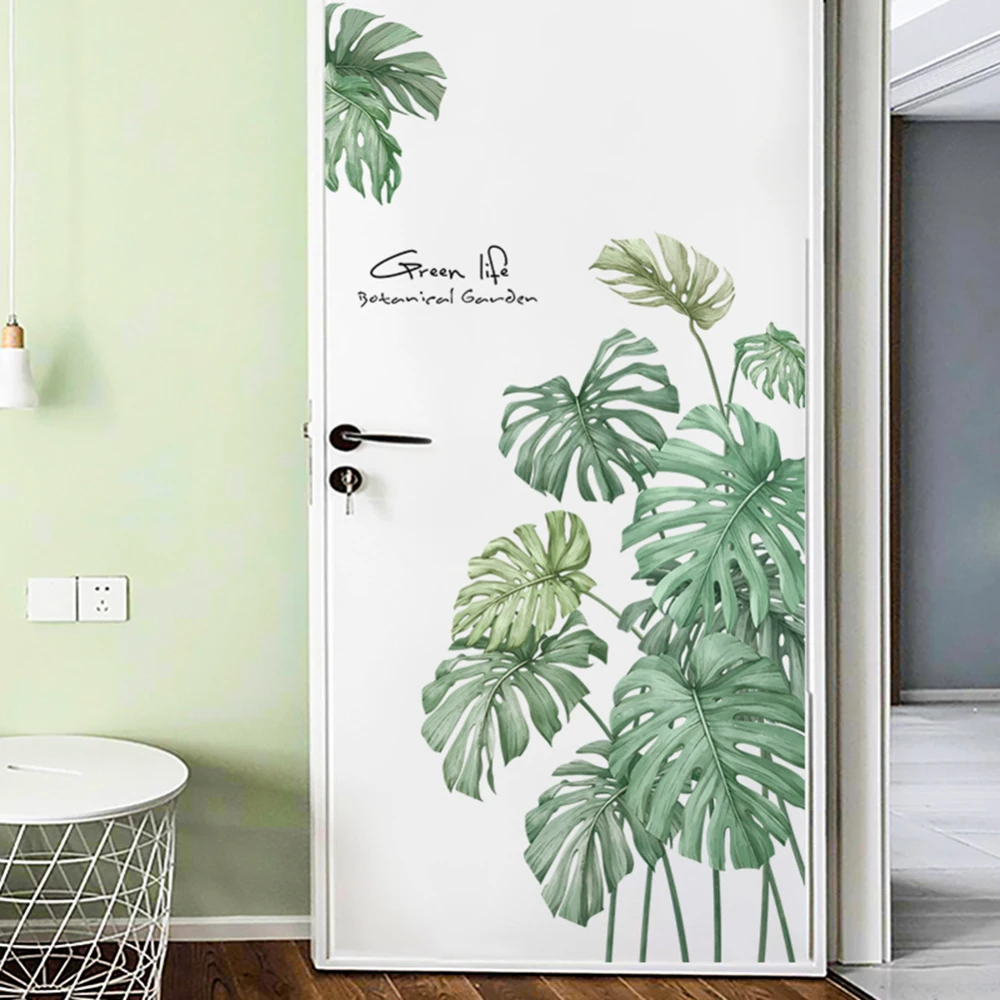 60*90 см DIY Пальмовые Листья тропические свежие зеленые листья дерева Настенная