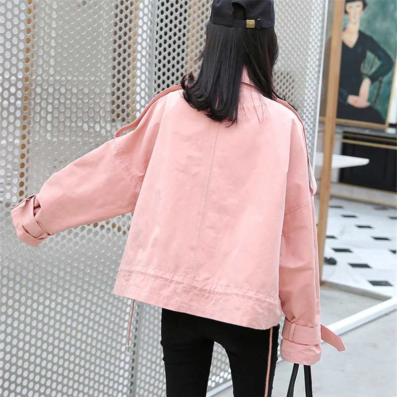 Женская короткая ветровка модная новинка весна осень 2019 рубашка большого