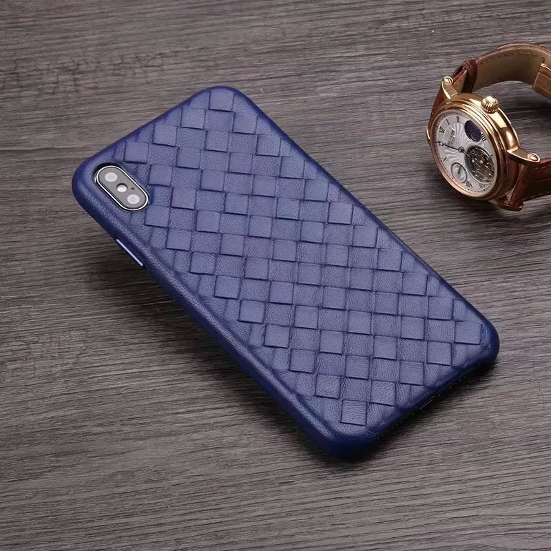 Модный тканый чехол из натуральной кожи с узором для iPhone XS MAX/XS/X/XR, чехол для телефона для iPhone 11 Pro XS MAX, чехол для задней панели
