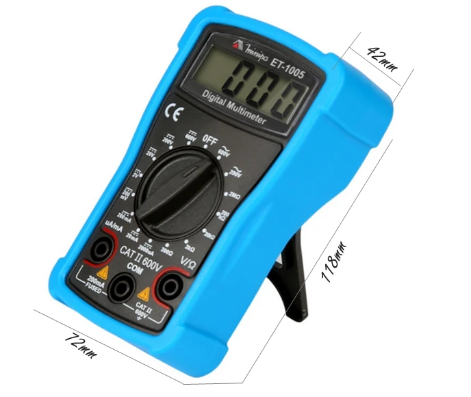 Мини карманный цифровой мультиметр Minipa ET-1009, высокоточный, цифровой дисплей 3 1/2, измеренная температура, анти-ожога