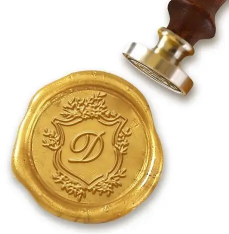 

Custom Initial Wax Seal Kit-Floral Shield with Shelley font #2593A
